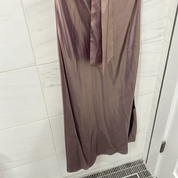Galvan London | NWT Metallic 100% Silk Moonlight Sienna Dress in Lilac Gold - Picture 7 of 12